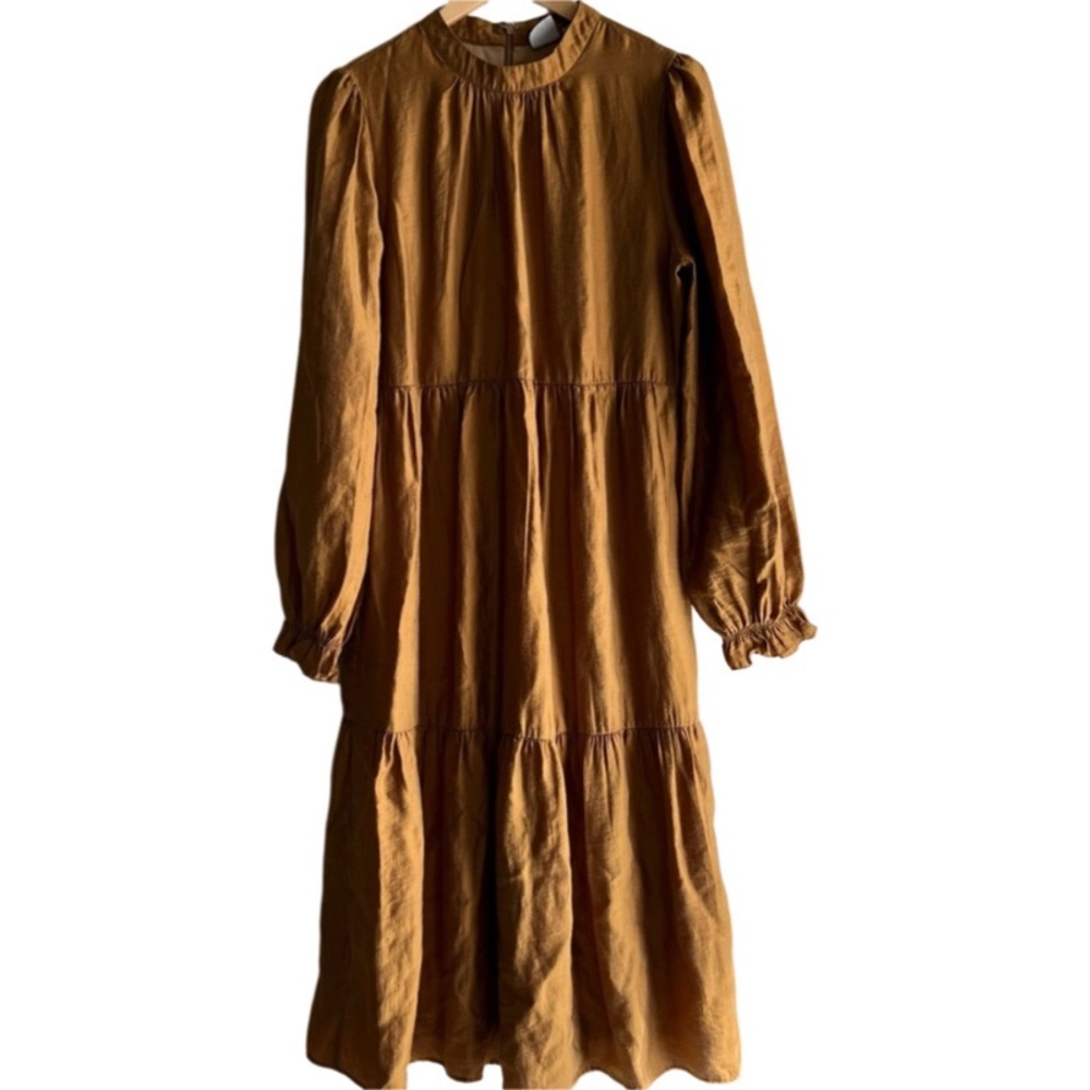 Emberley Long Sleeve Dress Cottage Core Bohemian Gold Maxi L